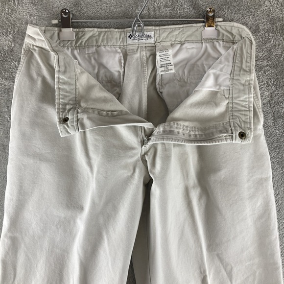 Columbia Roc Pants Mens 36 Beige Chino Outdoors Pocket Cotton Casual 34X28 - Picture 8 of 13